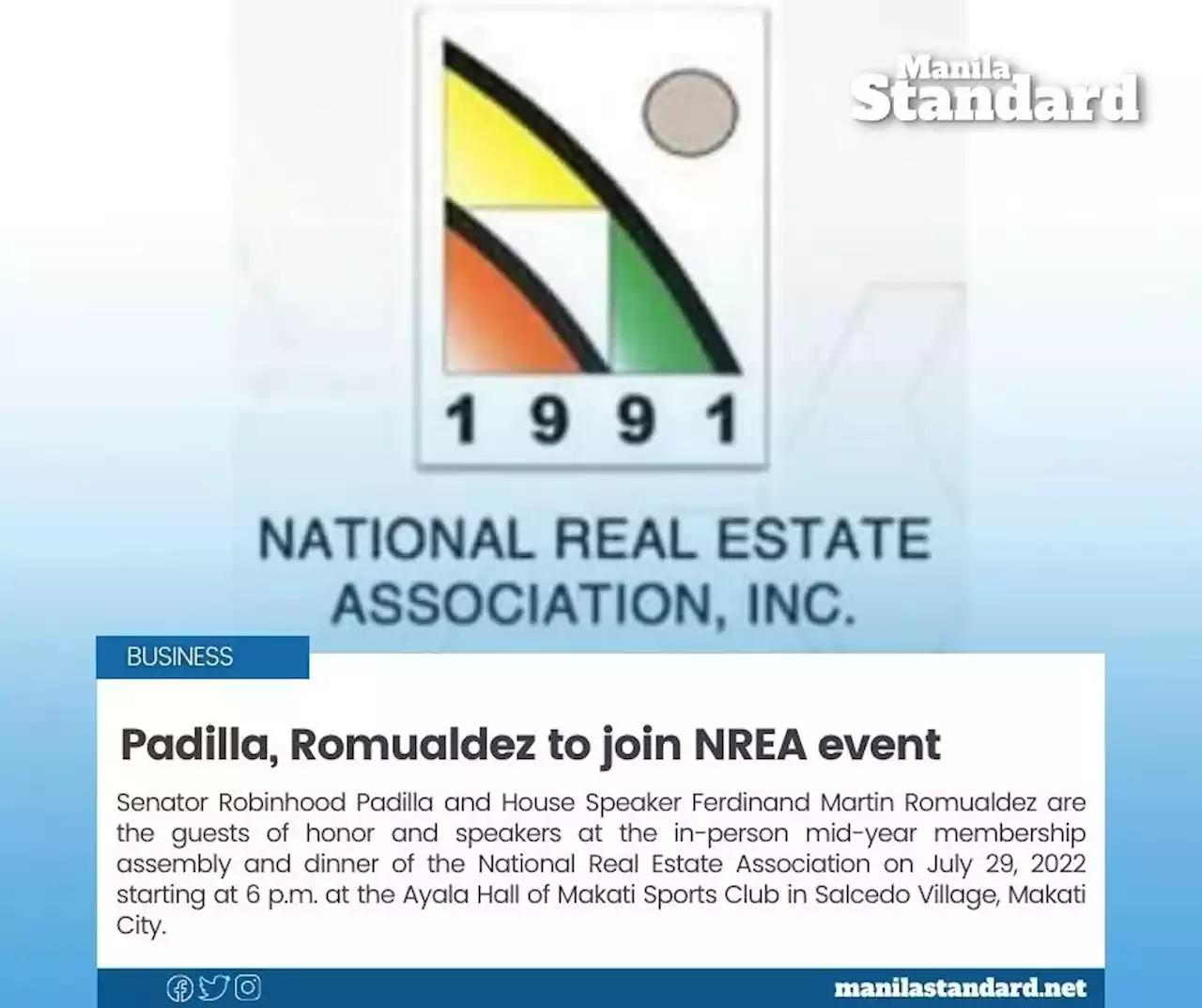 Padilla, Romualdez to join NREA event