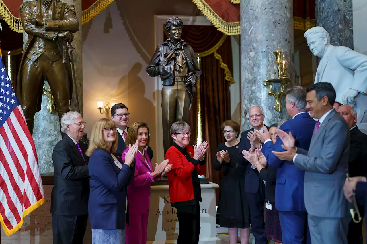 Aviator Amelia Earhart Honored With Statue at U.S. Capitol