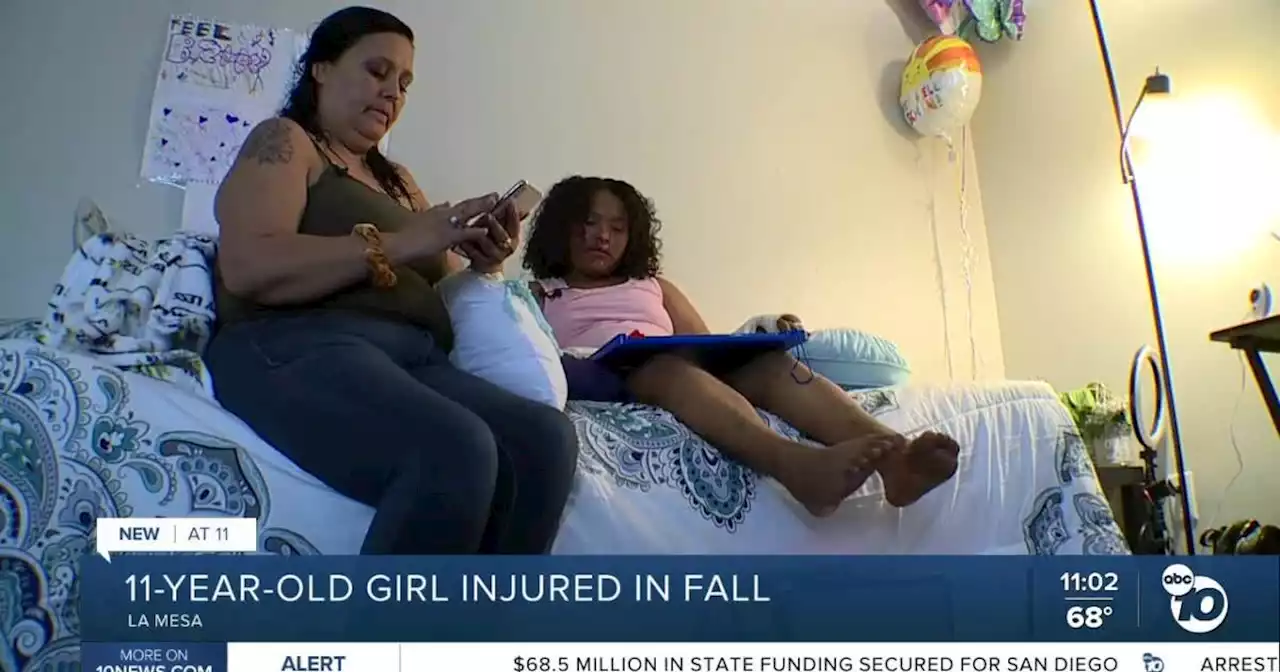 11-year-old La Mesa girl recovering after fall from bedroom window