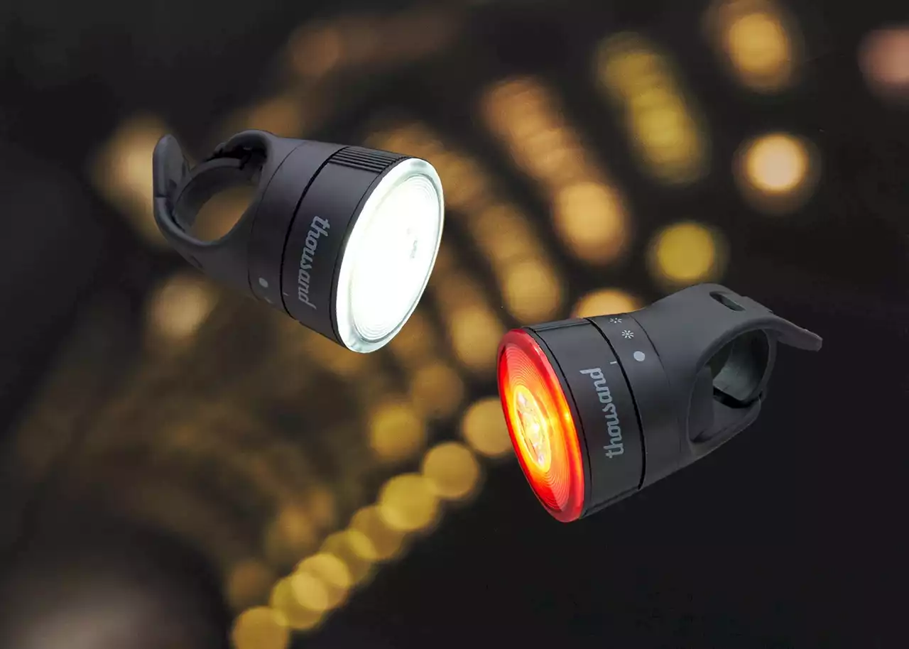 Illuminate your ride with new stylish, sustainable Traveler Front & Rear Lights by Thousand!