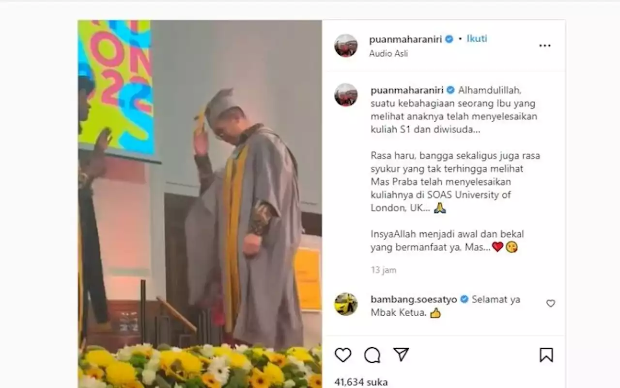 Ketua DPR Puan Maharani Rayakan Wisuda Anaknya