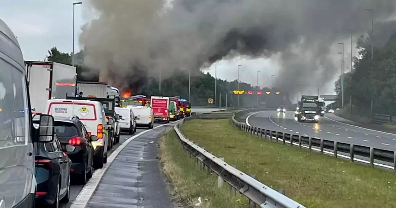 M6 and M55 closed due to lorry fire - live updates