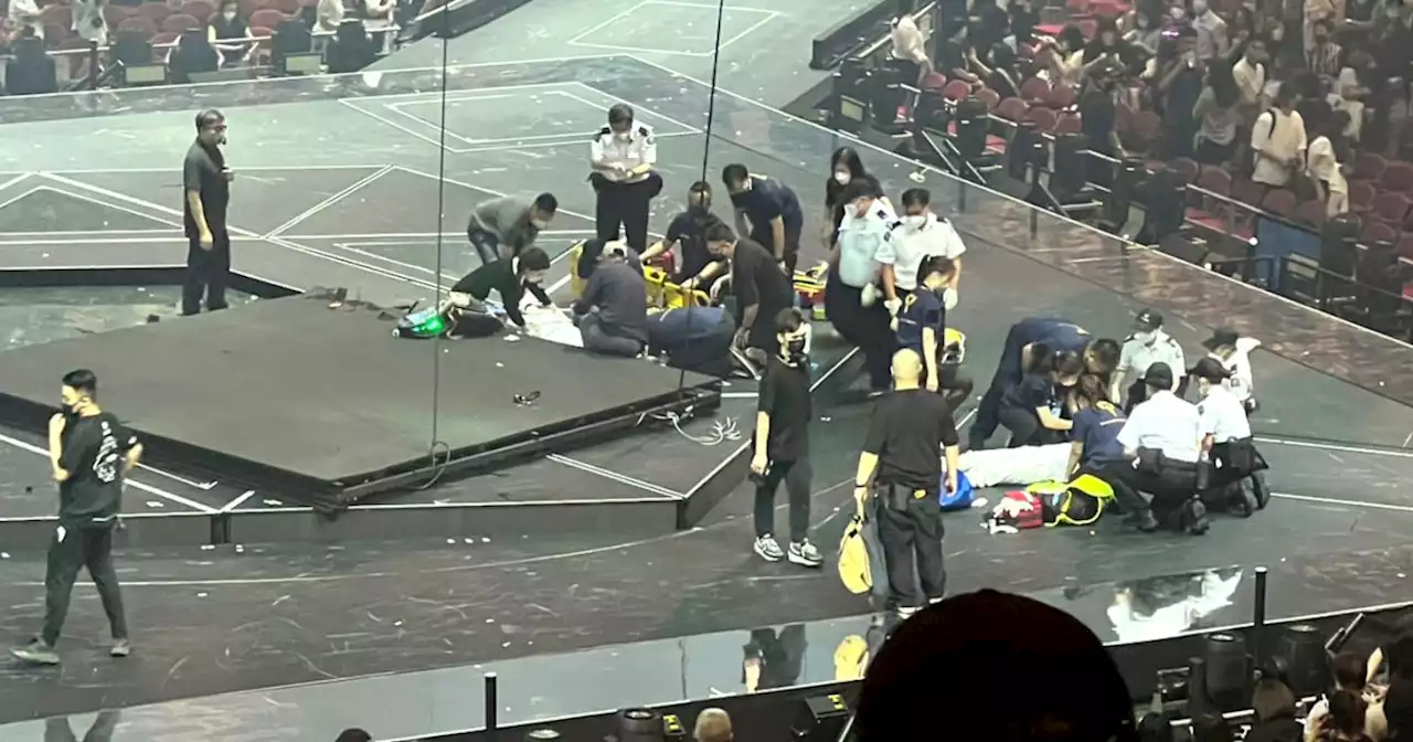 Falling video screen injures 2 dancers on stage at Hong Kong concert