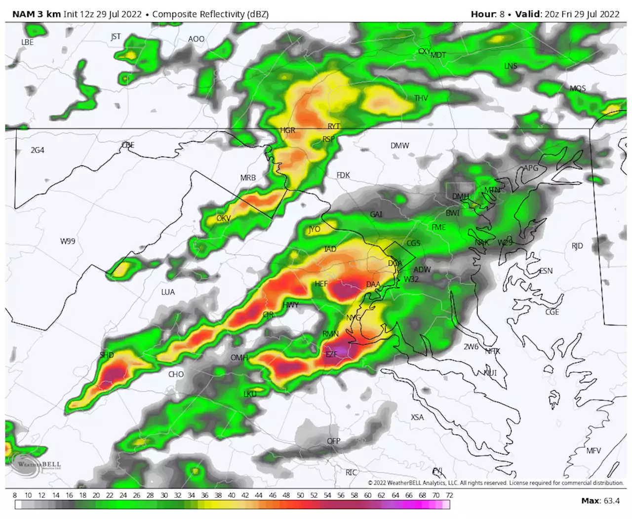 Intense storms expected in area south of D.C. metro area Friday afternoon