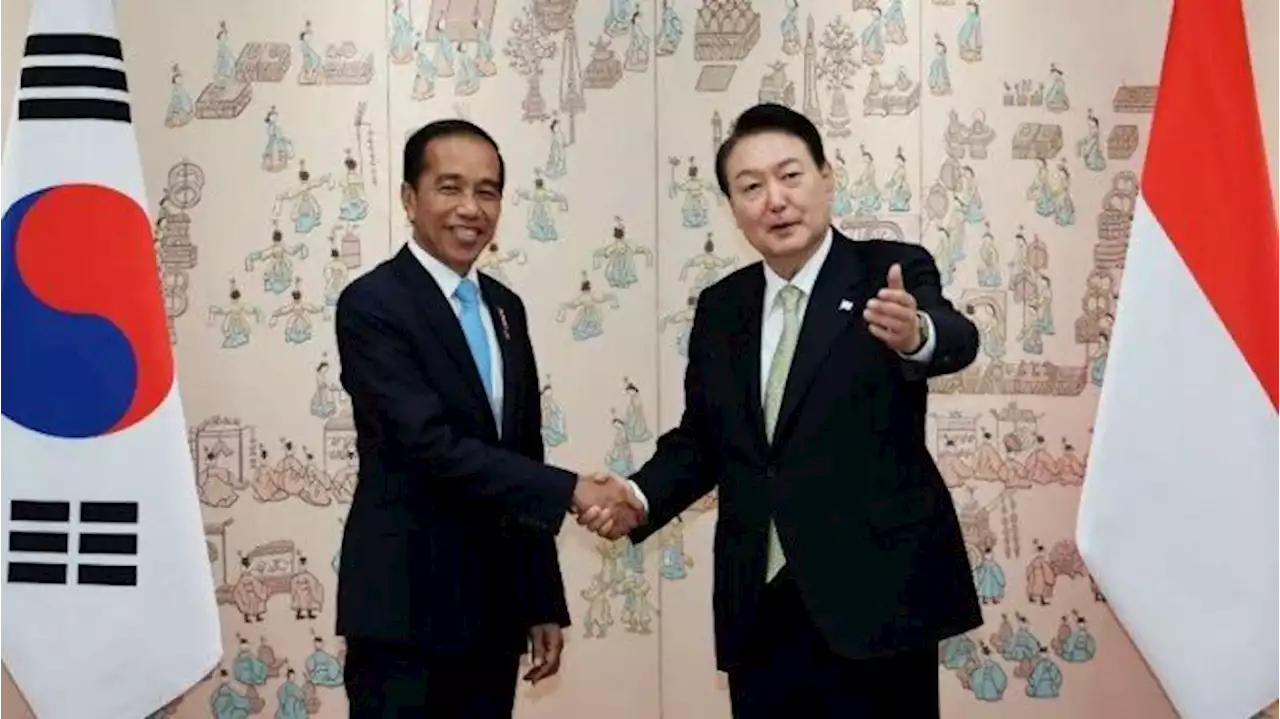 Bertemu Presiden Korsel, Jokowi Disambut dengan Senyum Lebar