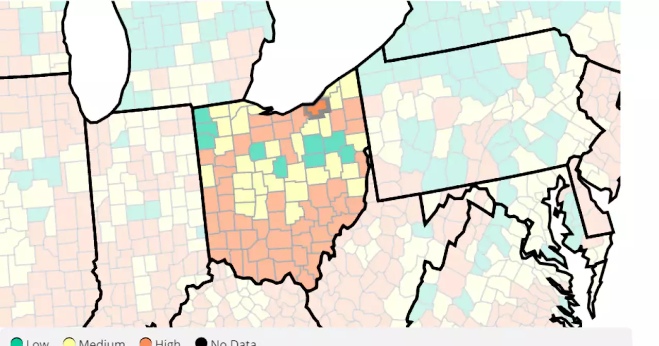 COVID-19 levels 'high' in 5 Northeast Ohio counties