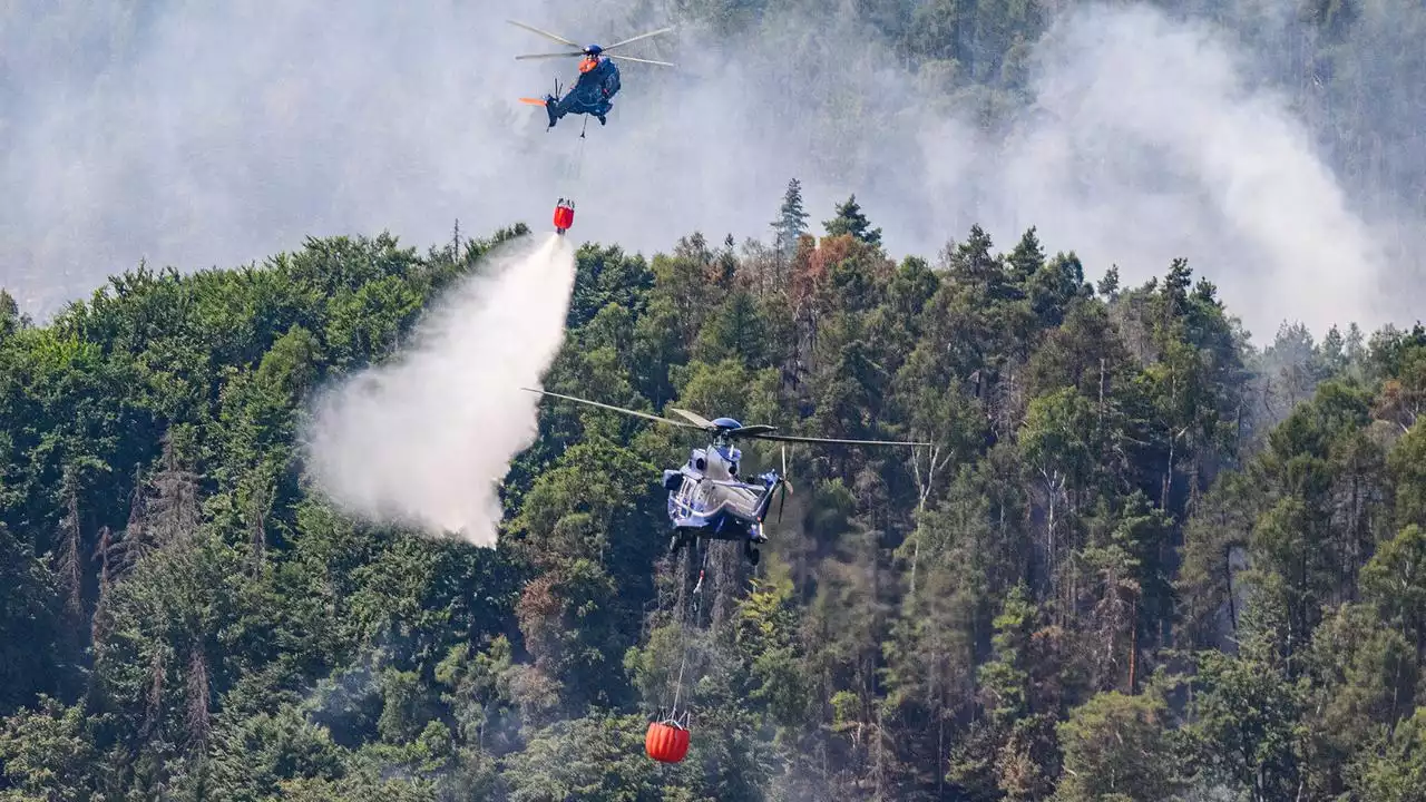 Waldbrand in Sächsischer Schweiz wütet weiter