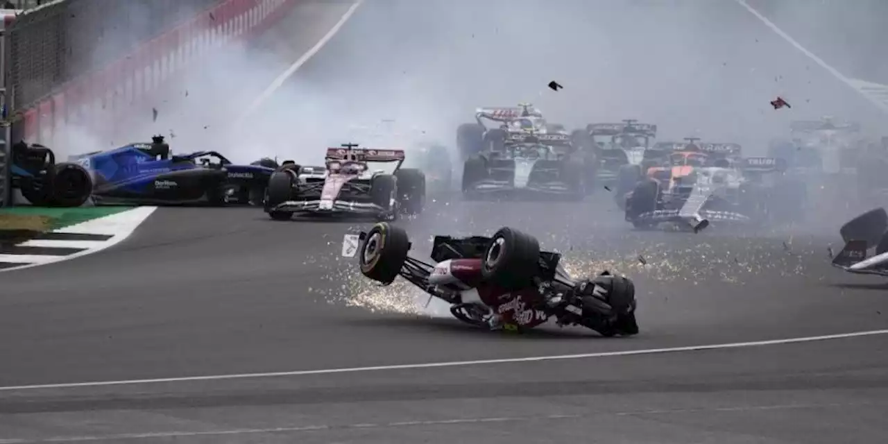 F1: ¡TERRIBLE! Así fue el brutal choque en el comienzo del Gran Premio de Gran Bretaña (VIDEO)