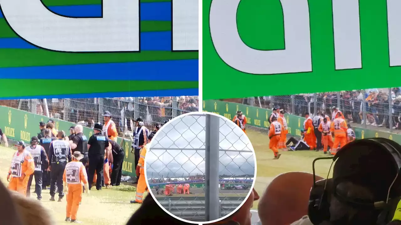 'Dangerous' eco protesters storm track at British GP after '3-car pile-up' halts race