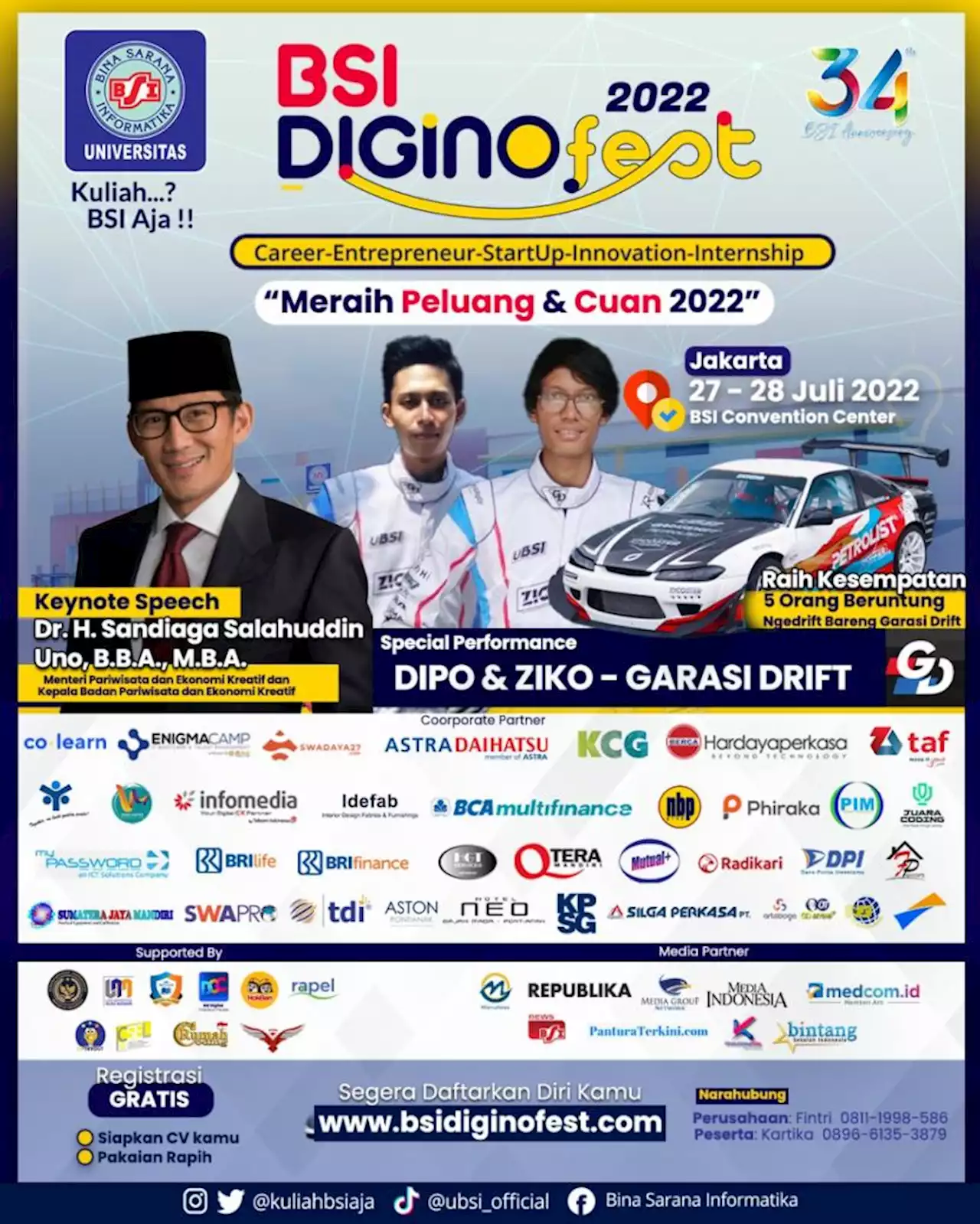 Universitas BSI Siap Menggebrak dengan BSI Diginofest 2022 |Republika Online