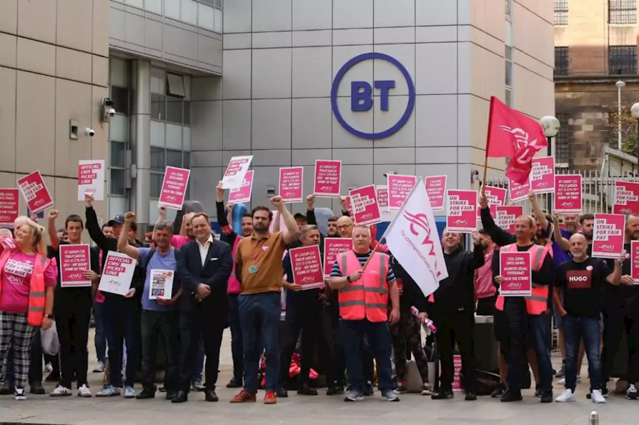 'Enough is enough': BT and Openreach workers strike in Glasgow city centre