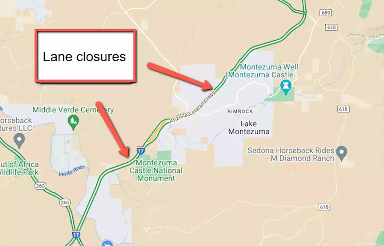 Plan for daytime lane closure on southbound I-17 near Camp Verde Aug. 1-4