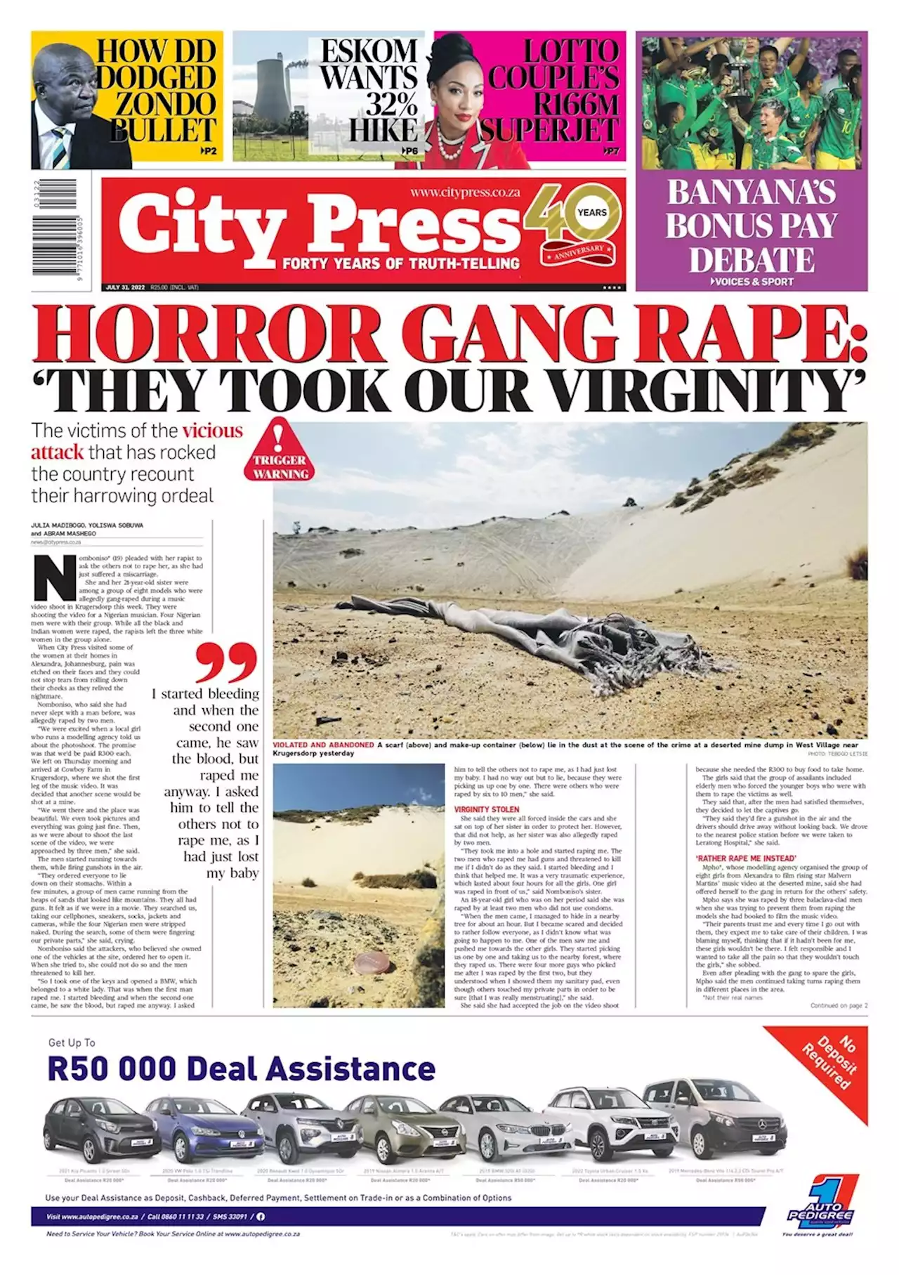 What’s in City Press: Ramaphosa’s Phala Phala silence defended | Vryburger Nazi salute at school sparks outrage | How Mabuza dodged Zondo bullet | Citypress