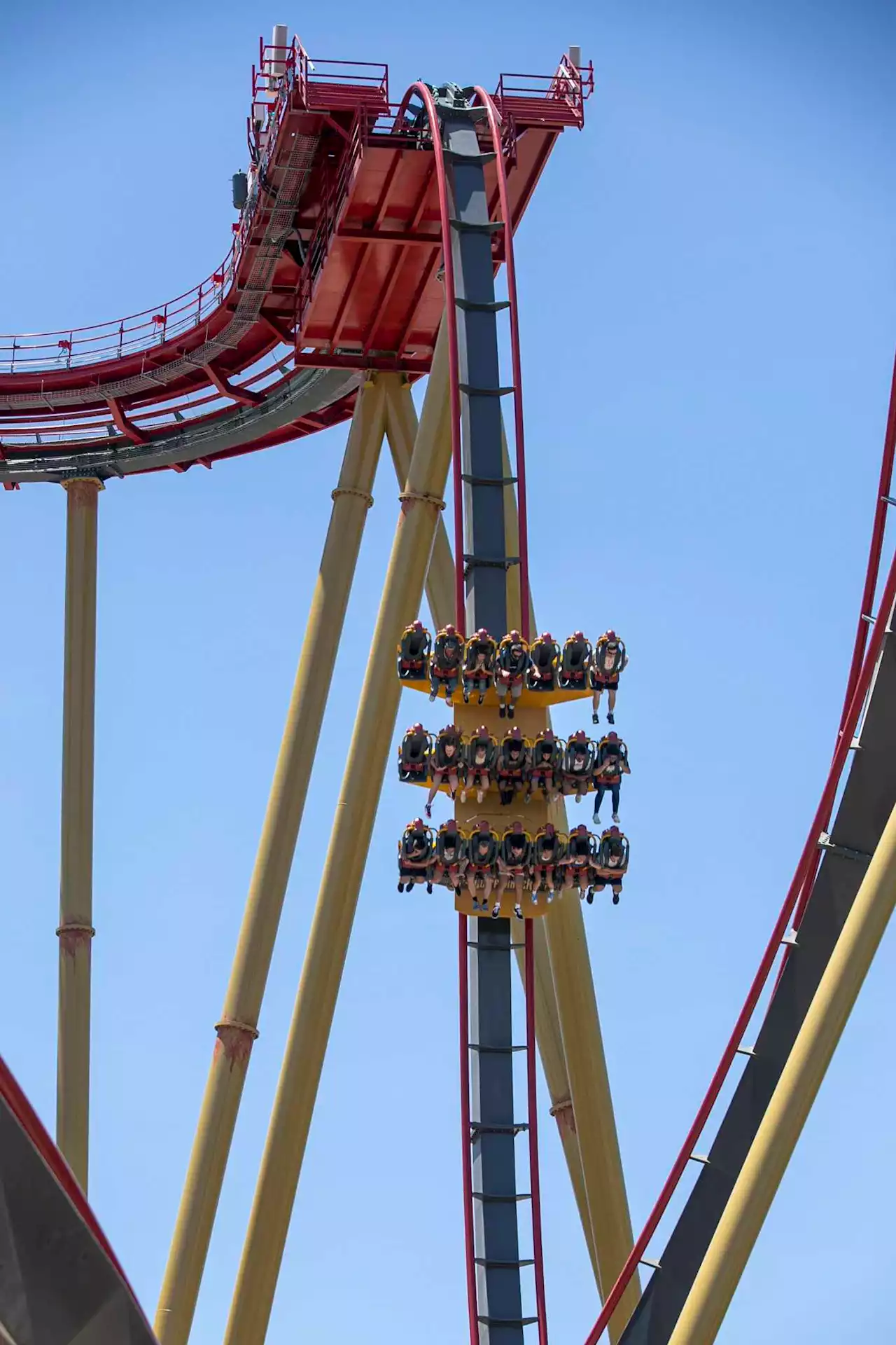 Thrill seekers flood Six Flags Fiesta Texas for opening of world’s steepest dive coaster