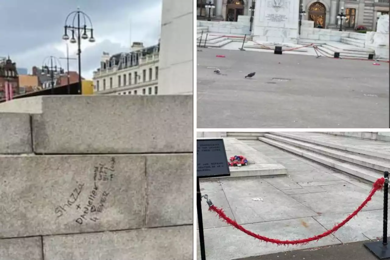 'Truly horrendous': Glasgow's Cenotaph is 'vandalised' twice in two weeks