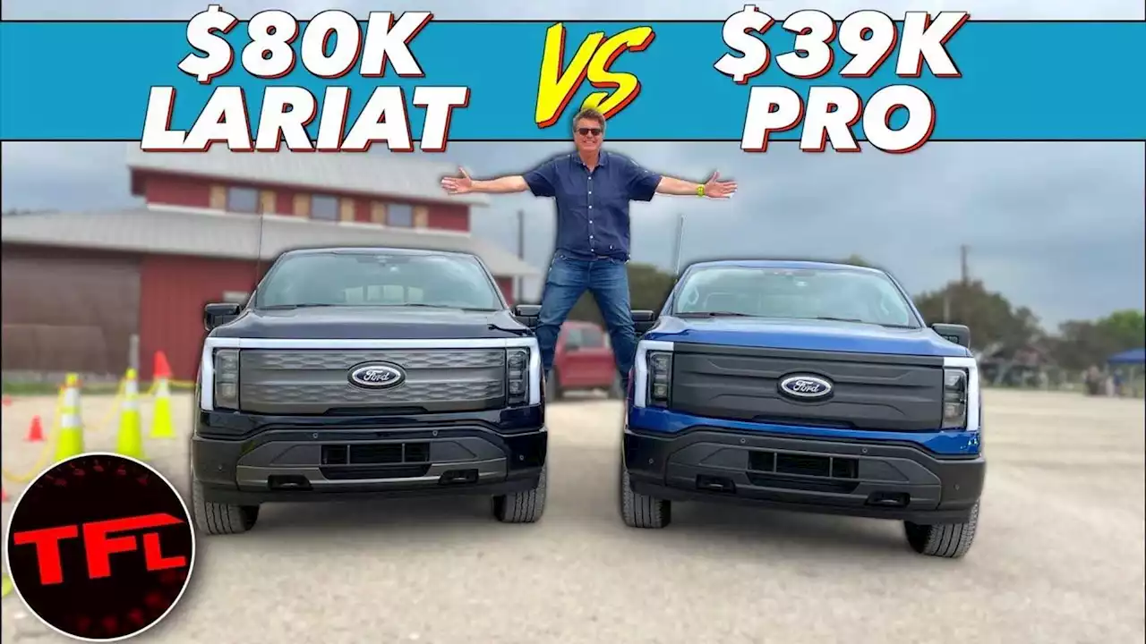 Here's How The Base Ford F-150 Lightning Pro Stacks Up Against A Well Equipped Lariat