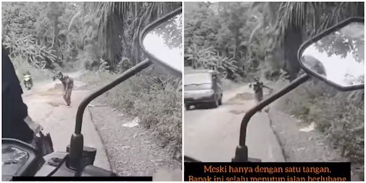 Punya Keterbatasan Fisik, Pria Ini Rutin Tutup Lubang Jalan & Dapat Upah Seadanya | merdeka.com