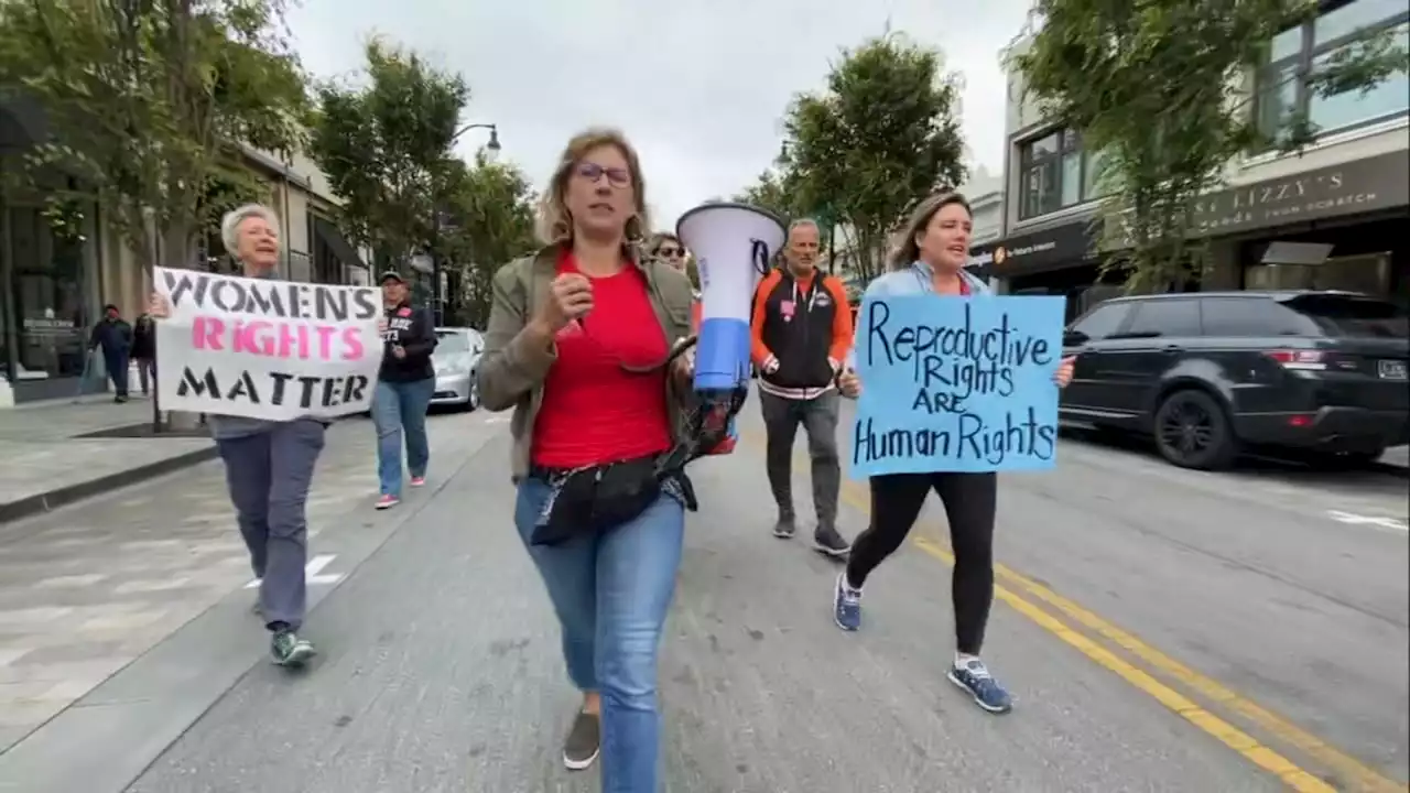 Abortion rights advocates march in Burlingame, say 4th of July holiday isn't worth celebrating