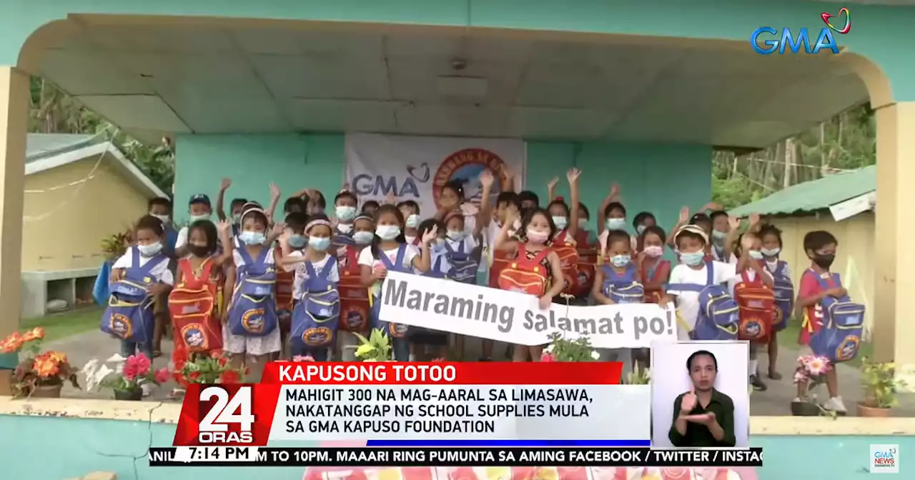 Over 300 pupils from Limasawa Island receive school supplies from GMA Kapuso Foundation