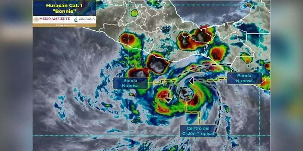 'Bonnie' ya es huracán Categoría 1; prevén lluvias fuertes en al menos 4 estados