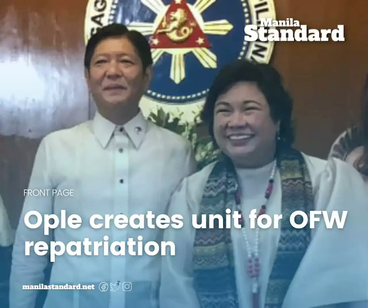 Ople creates unit for OFW repatriation