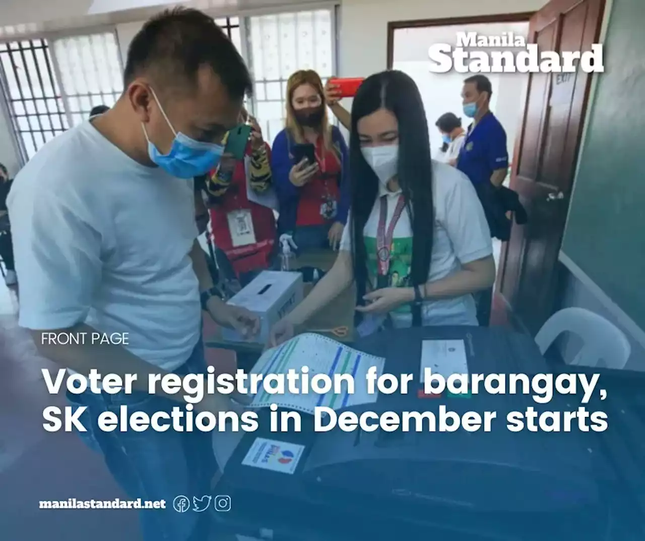 Voter registration for barangay, SK elections in December starts