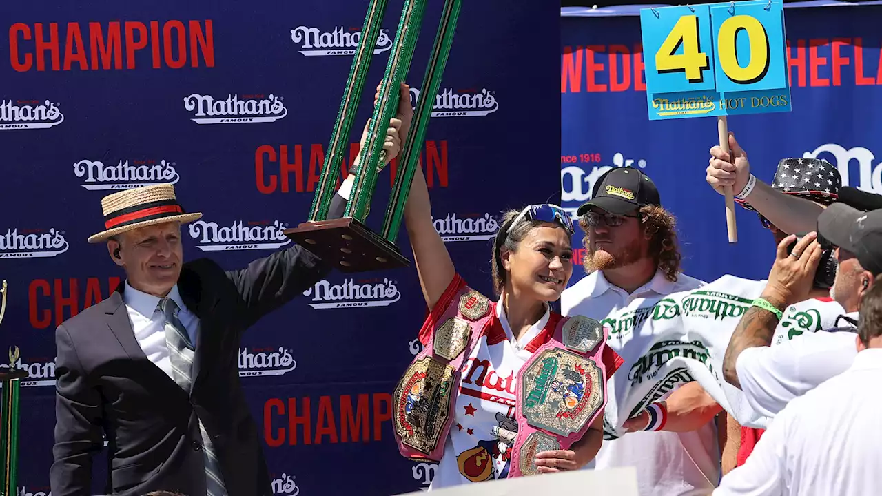 Joey Chestnut, Miki Sudo Dominate 2022 Nathan's Hot Dog Eating Contest