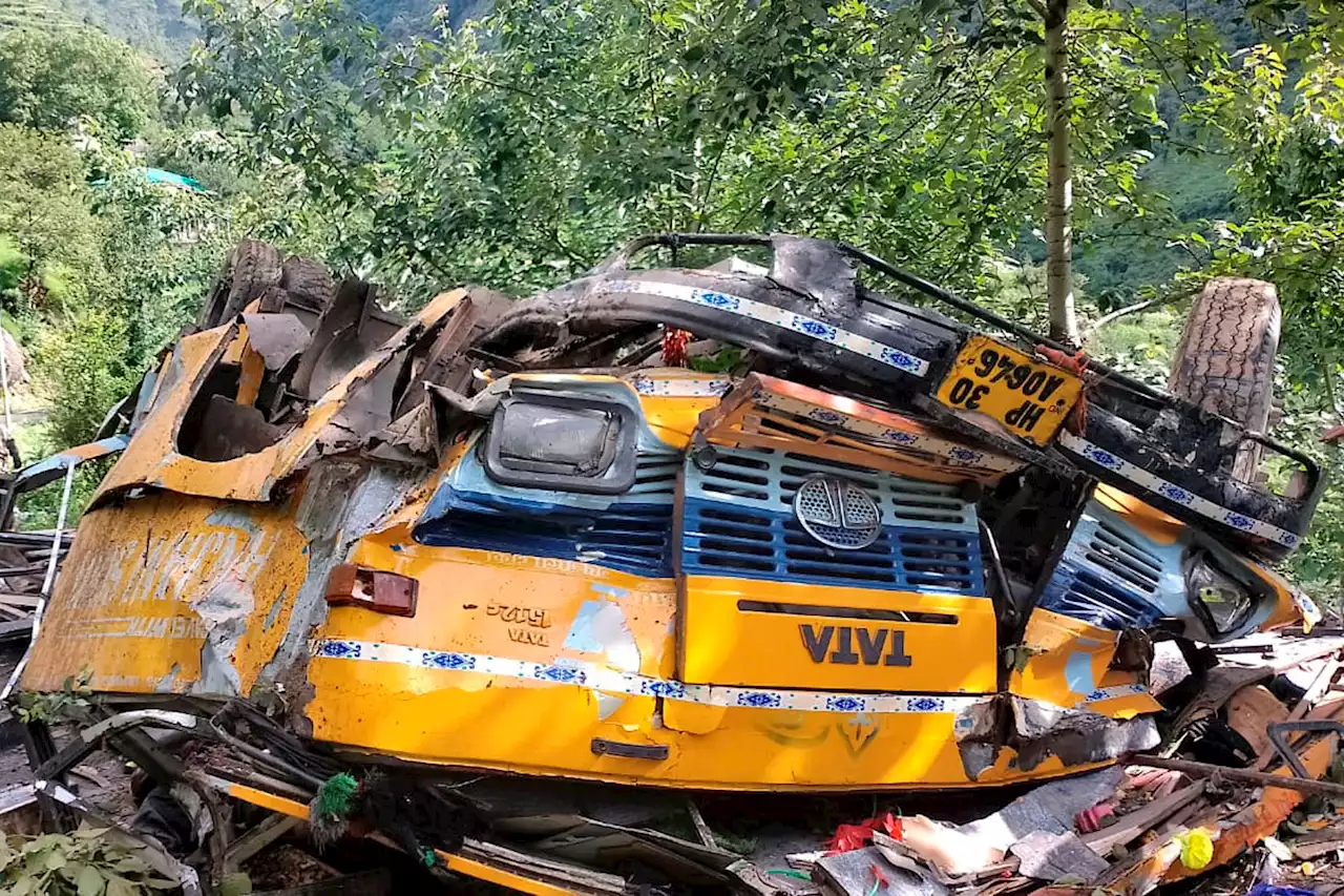 Bus falls into deep gorge in northern India, killing 16