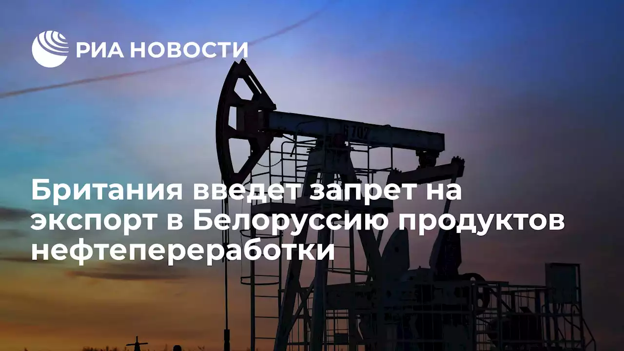 Британия введет запрет на экспорт в Белоруссию продуктов нефтепереработки