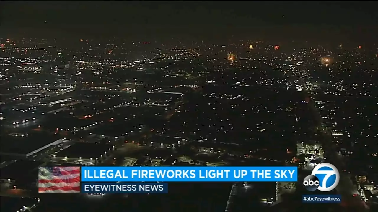 Illegal fireworks light up night sky across SoCal on July Fourth - Video