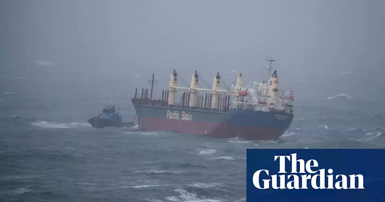 Efforts to move cargo ship stranded off Sydney suspended after tow lines snap in wild weather