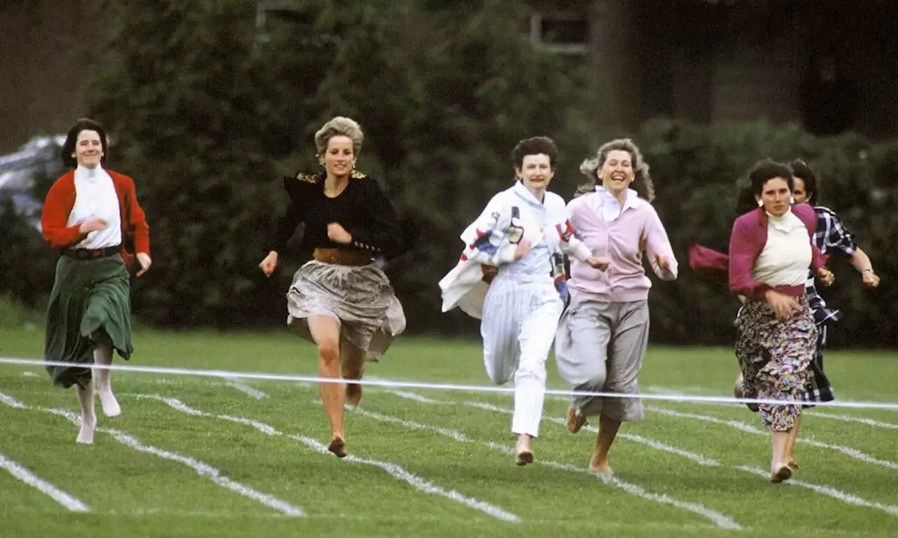 Princess Diana competing in Prince Harry's school sports day has to be seen to be believed