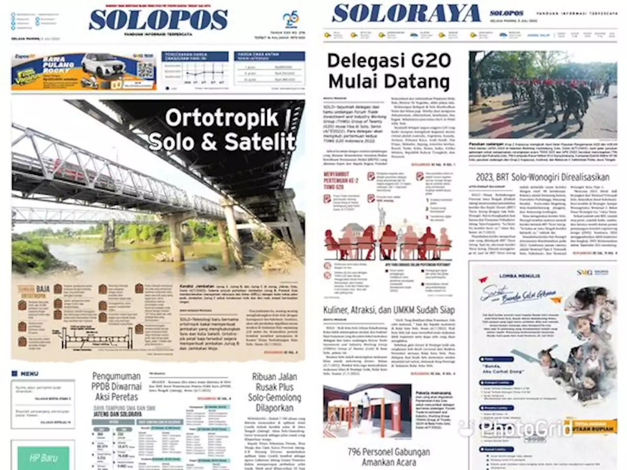 Solopos Hari Ini: Ortotropik Solo dan Satelit