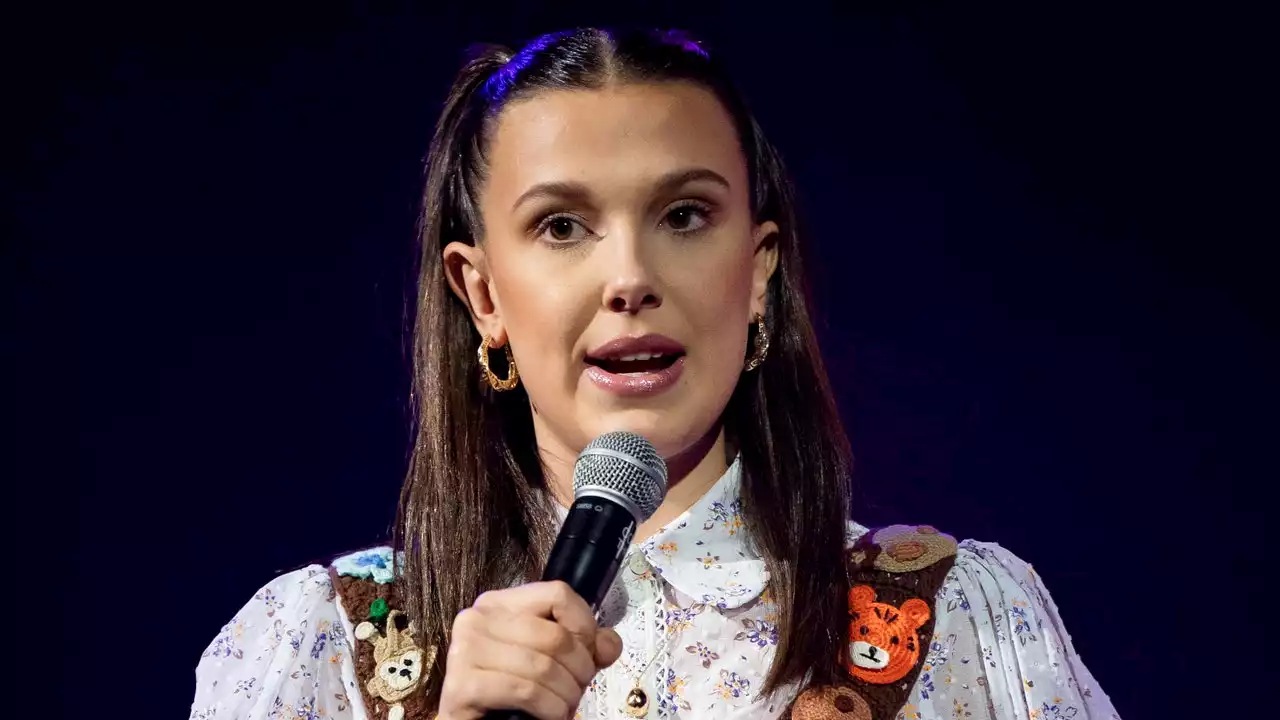 Millie Bobby Brown Wore Butterfly Hair Clips & a ’70s-Inspired ’Fit