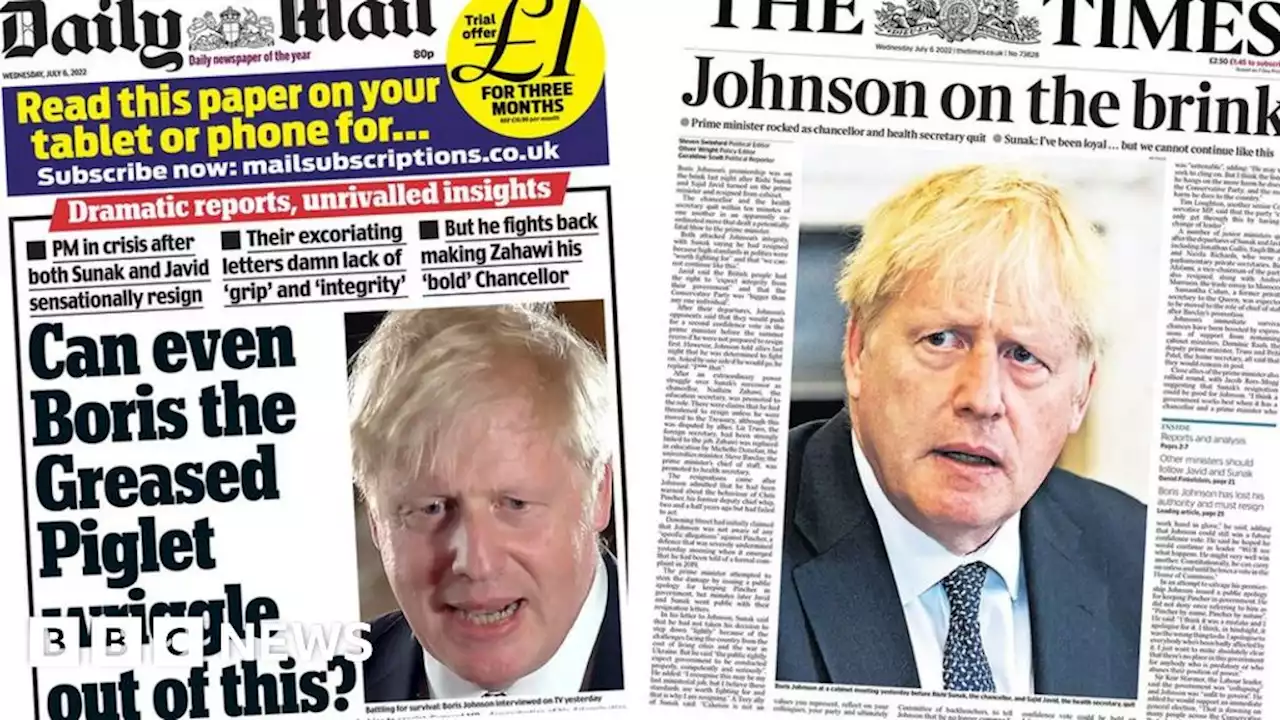 Newspaper headlines: 'Johnson on the brink'