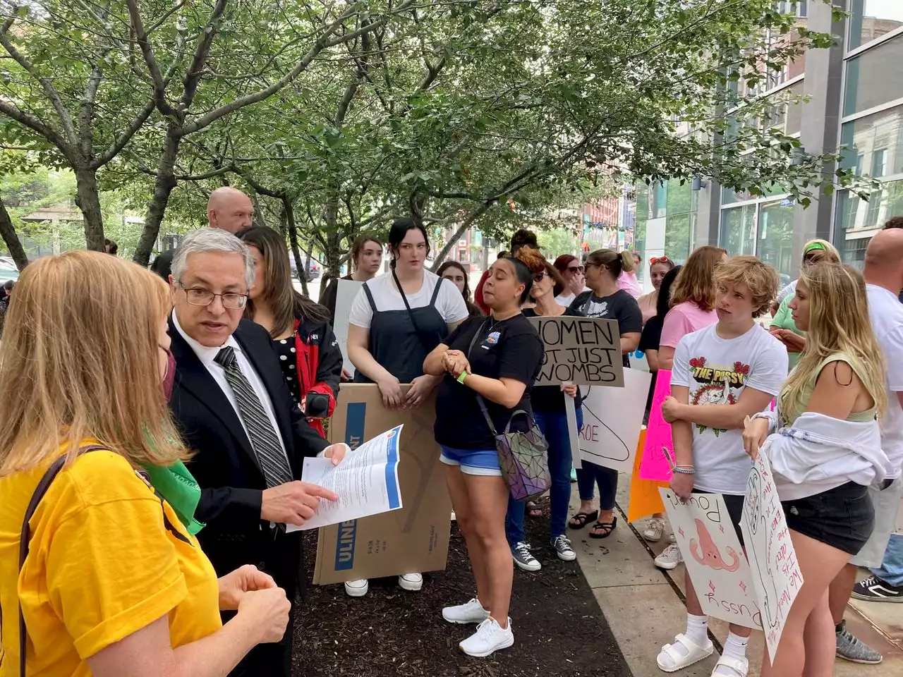 Protesters call on Cuyahoga County to support reproductive rights; Executive Budish says solutions are in the works