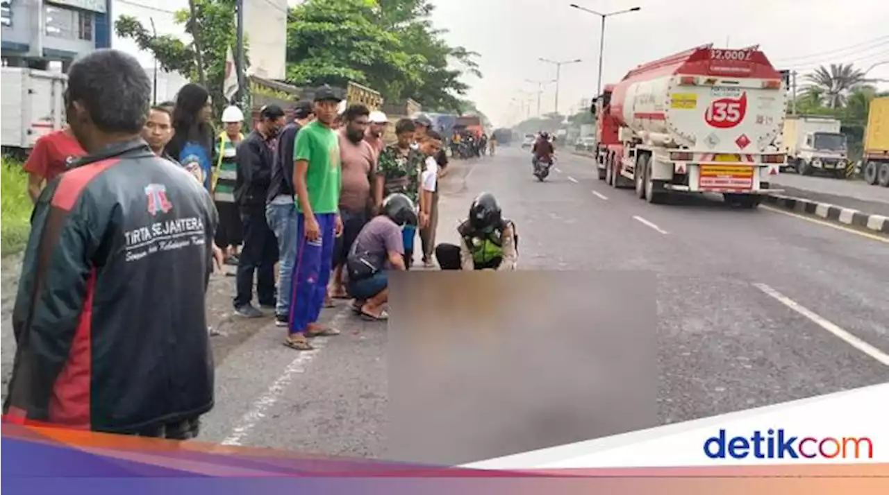 Biker Jombang Tewas Terlindas Truk Trailer di Bypass Krian