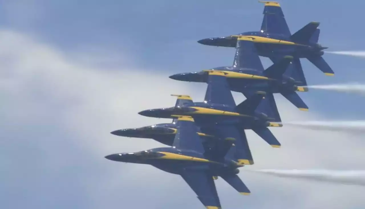 Blue Angels practice over Pensacola Beach as flight leader prepares for his last beach air show