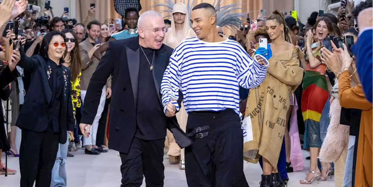 Olivier Rousteing Designs a Loving Tribute to Jean-Paul Gaultier