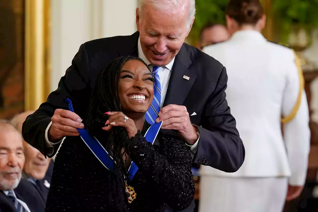 Olympic great Simone Biles of Spring receives Presidential Medal of Freedom