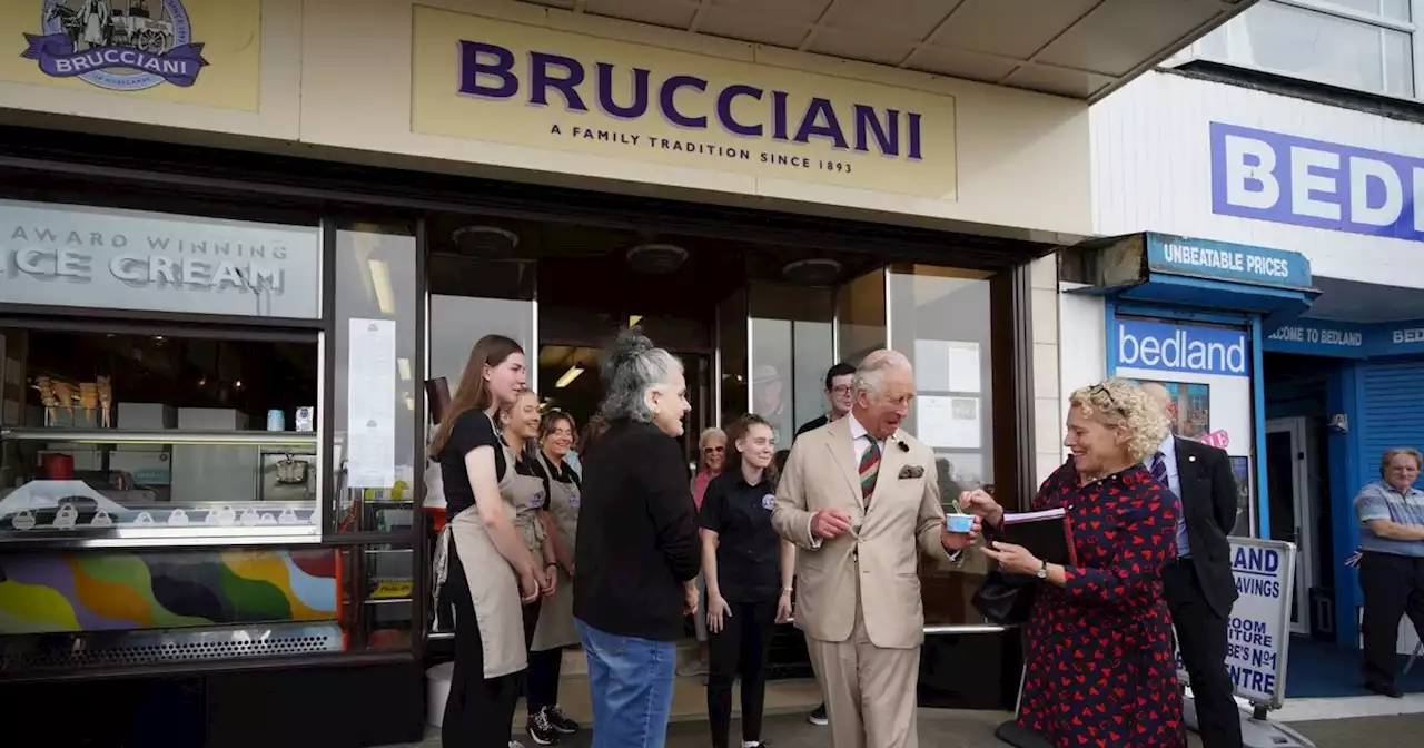 Prince Charles enjoys an ice cream during Morecambe trip