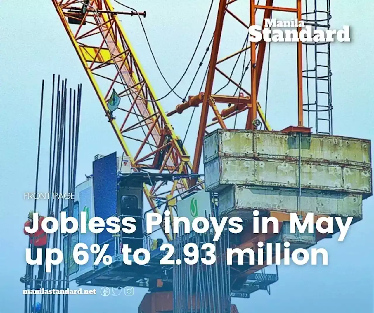 Jobless Pinoys in May up 6% to 2.93 million