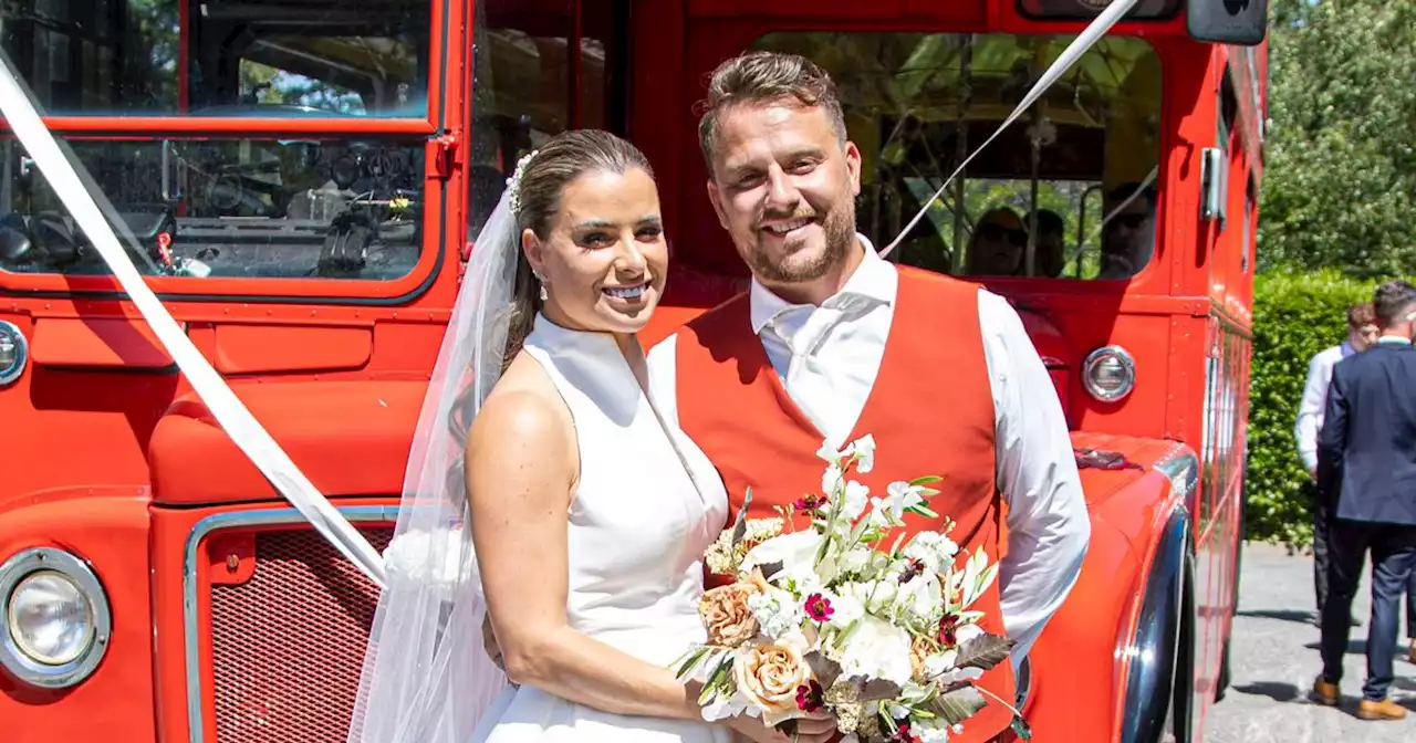 Inside Dapper Laughs wedding complete with red double decker & halterneck dress