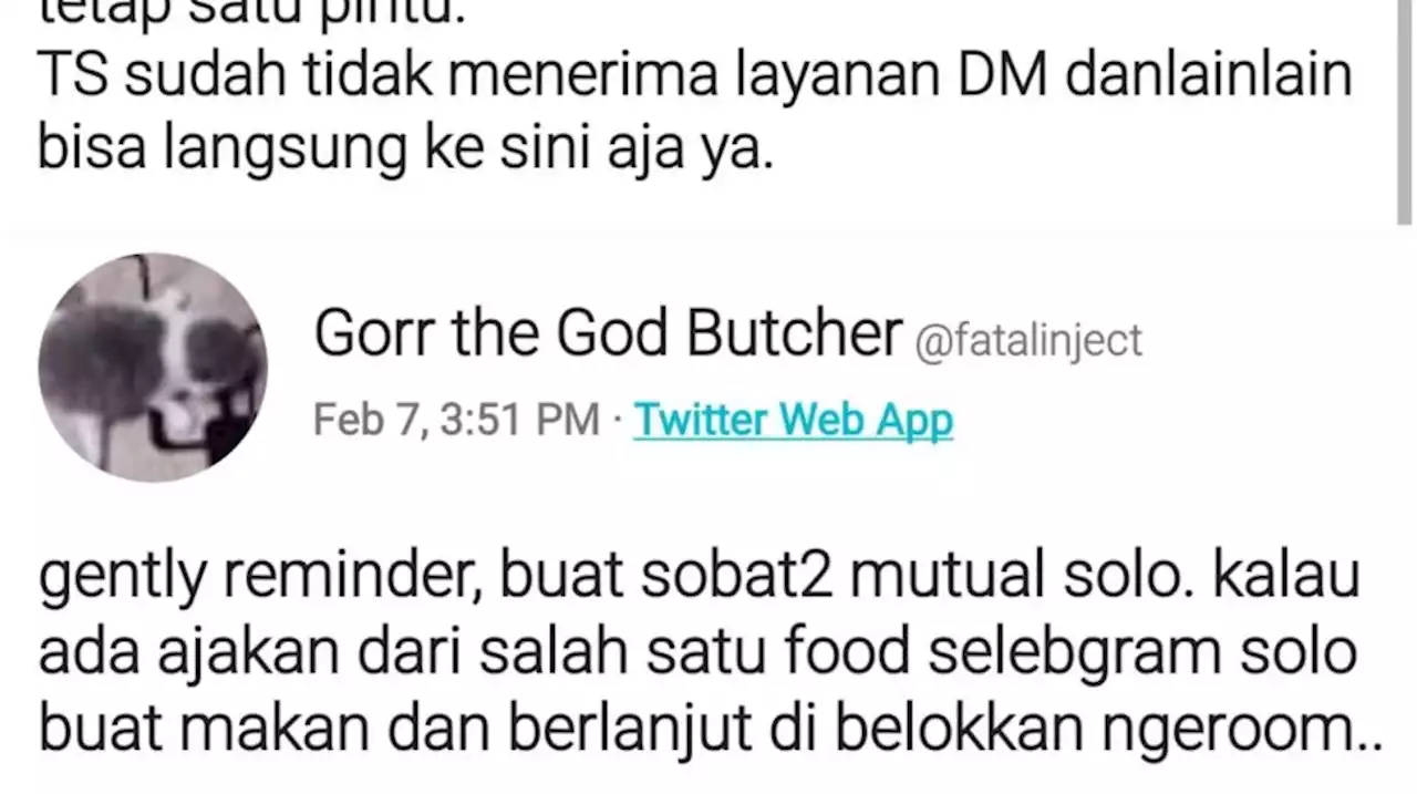 Heboh Food Selebgram Solo Diduga Ajak Behubungan Badan Usai Review Makanan, Kisahnya Viral di Twitter