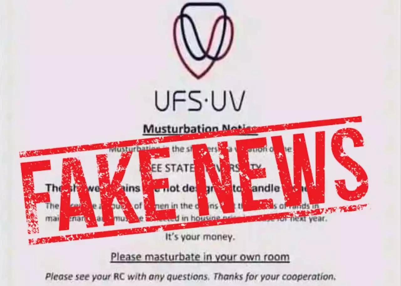 University of Free State rubbishes FAKE masturbation notice that went viral