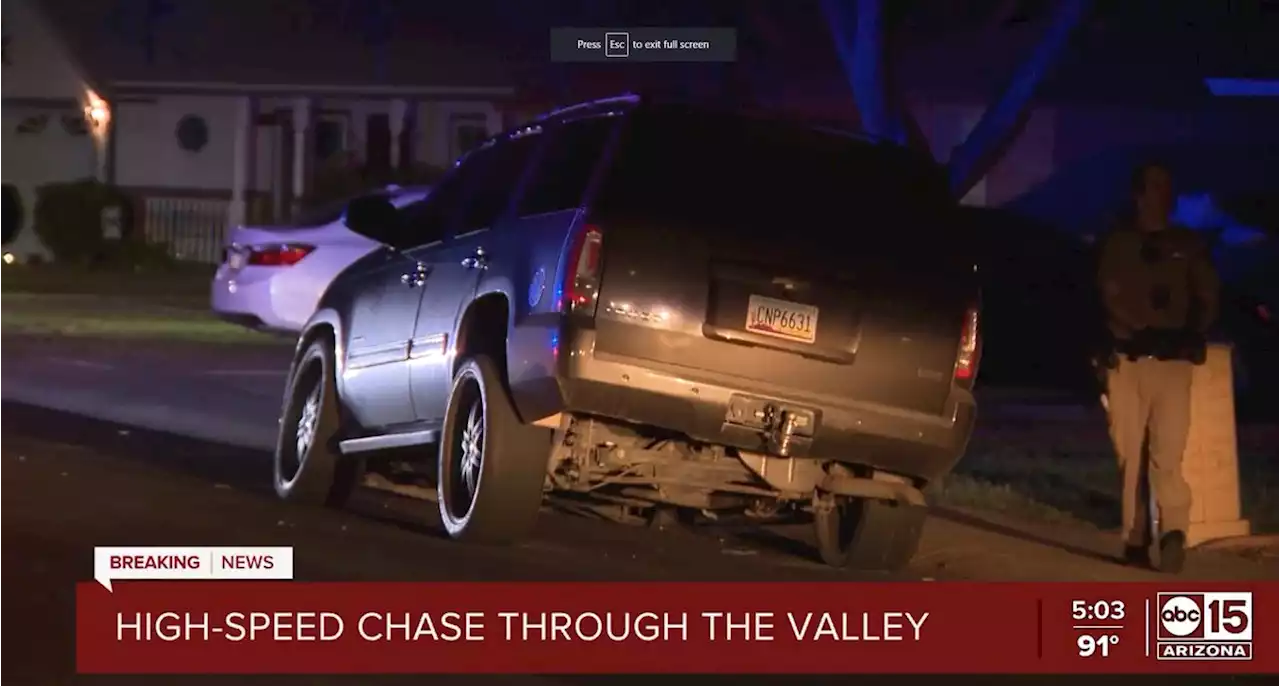 Three people in custody after high-speed chase through the Valley