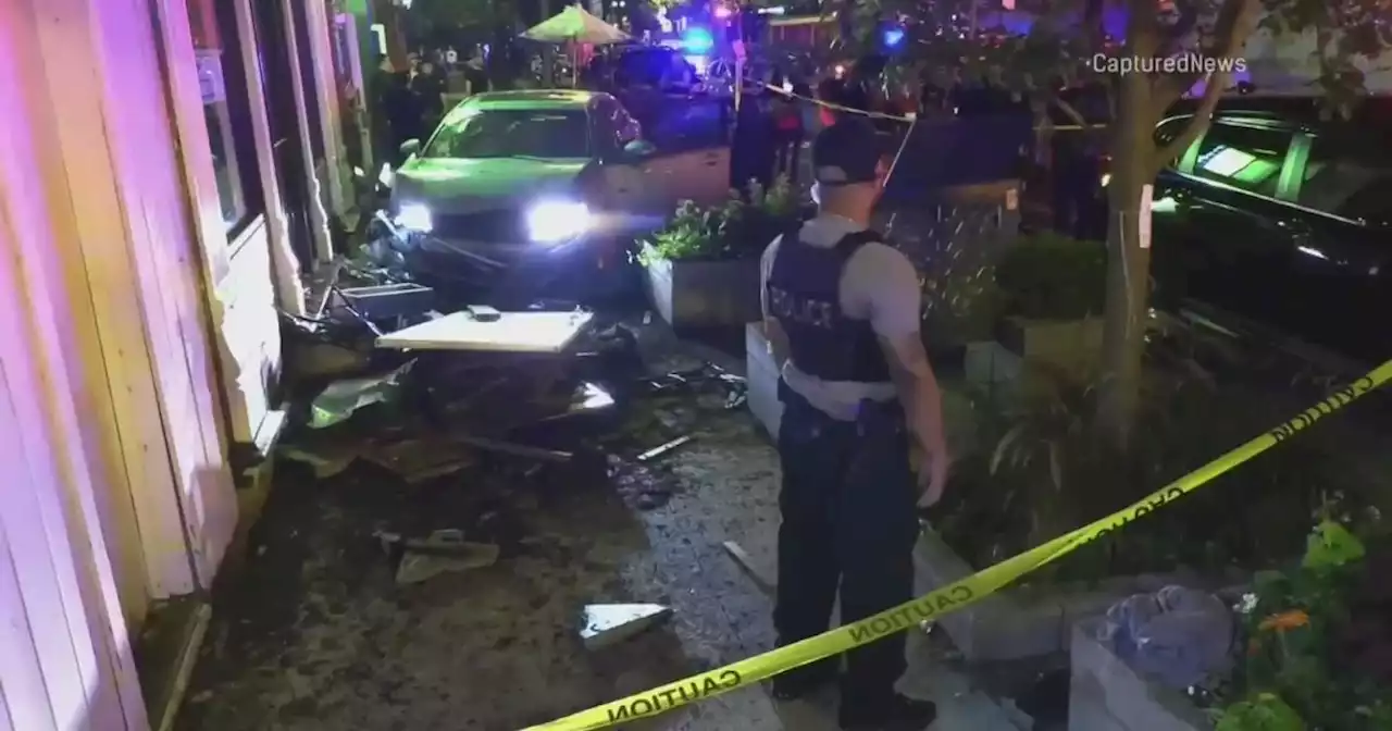 6 injured after stolen vehicle crashes into restaurant patio on Near North Side