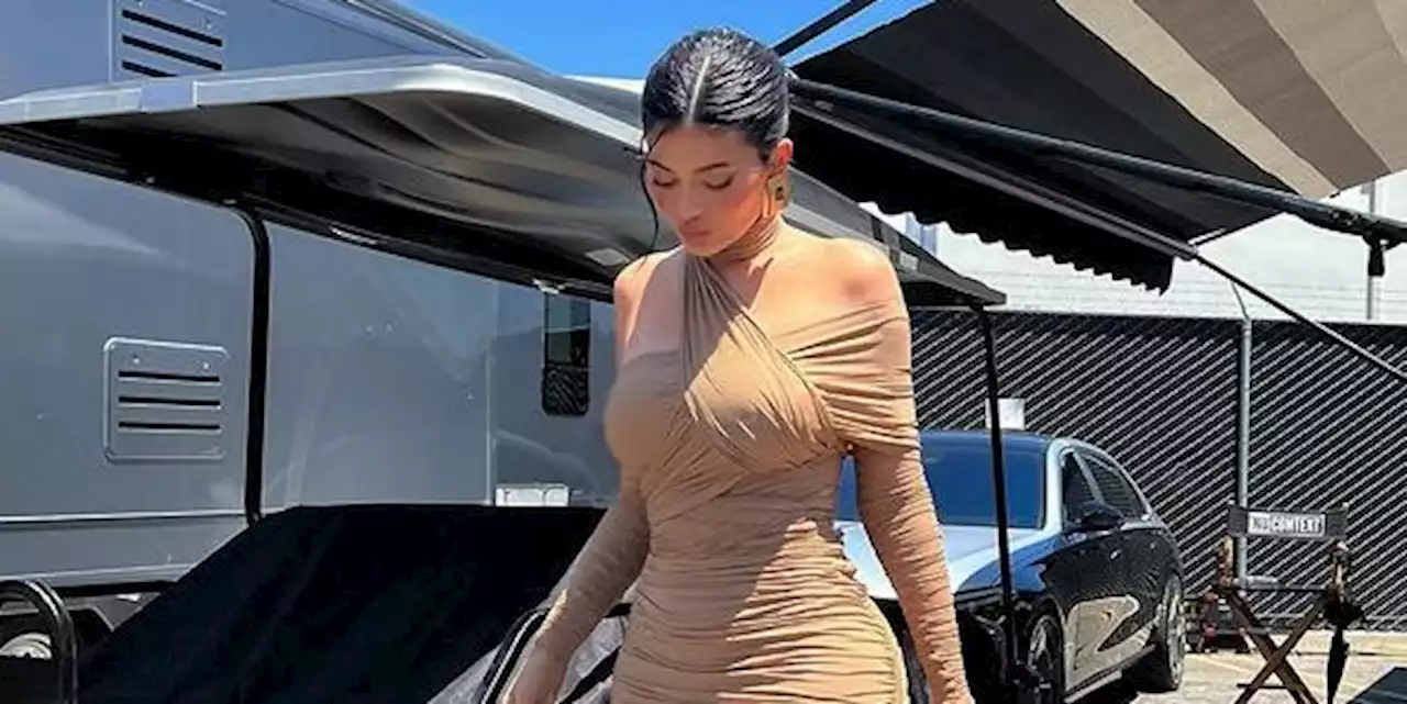 Kylie Jenner Gets Back to Work in a Skintight Nude Ensemble