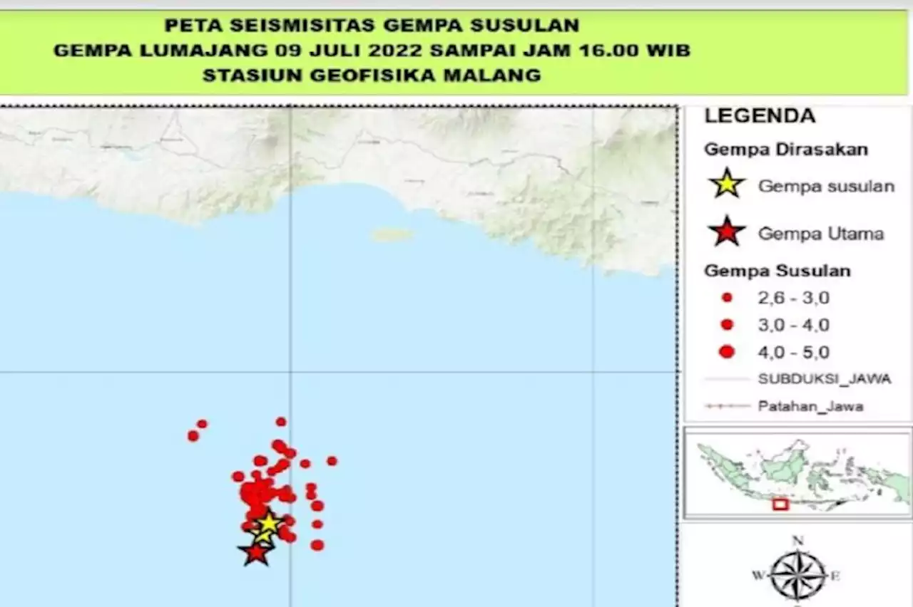 60 Gempa Guncang Malang dan Lumajang Dipicu Aktivitas Lempeng Indo-Australia