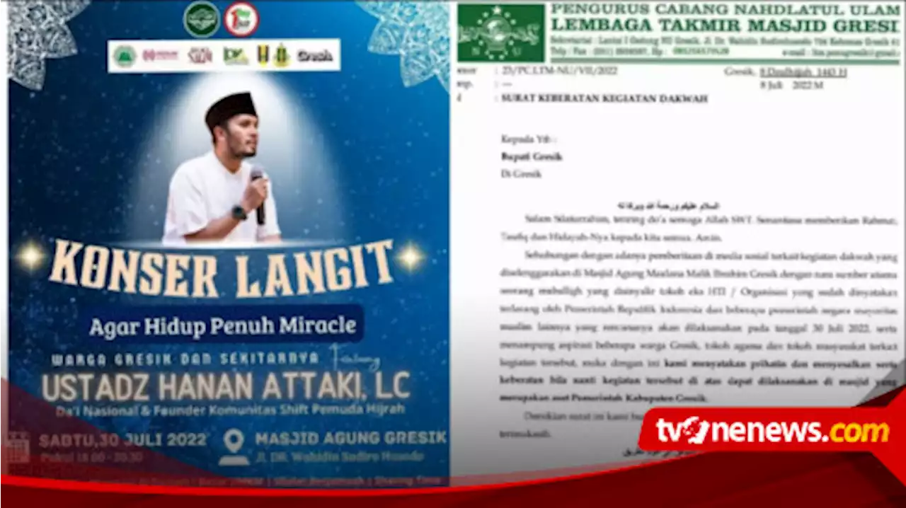 Rencana Konser Langit Ust Hanan Attaki Di Gresik Menuai Protes Dianggap Ceramah kontroversi